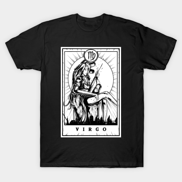 Virgo Zodiac Tarot T-Shirt by Scottconnick